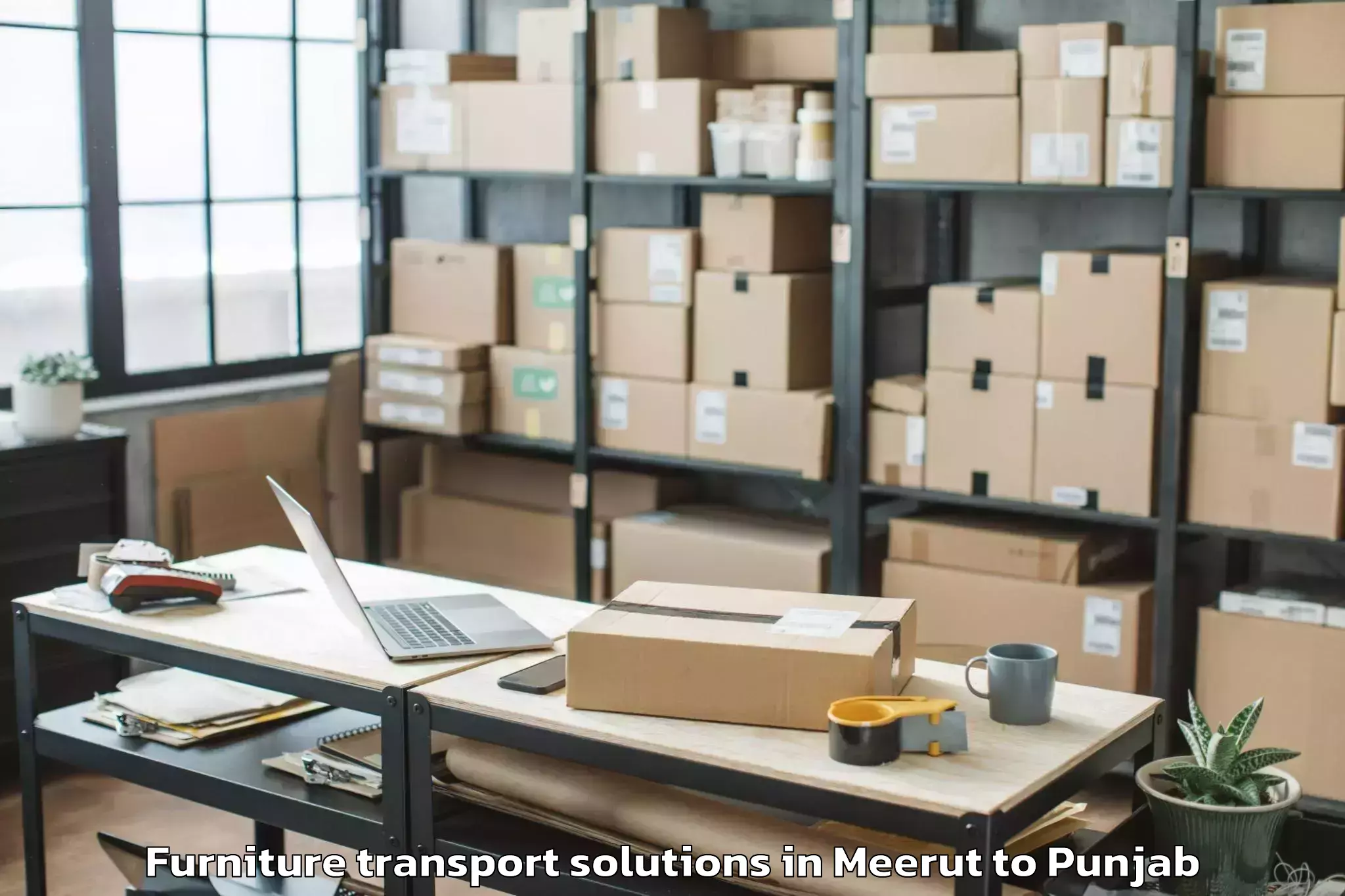 Trusted Meerut to Adampur Jalandhar Furniture Transport Solutions